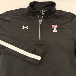 Under Armour Men's Size‎ Large Long Sleeve Loose 1/2 Zip Black Temple Logo